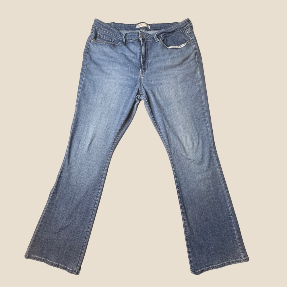 Levi's Signature Jeans Womens 16M Mid-Rise Bootcut Waterless Blue Stretch Denim